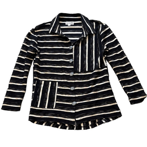 Neon Buddha black / cream knit jacket sz S